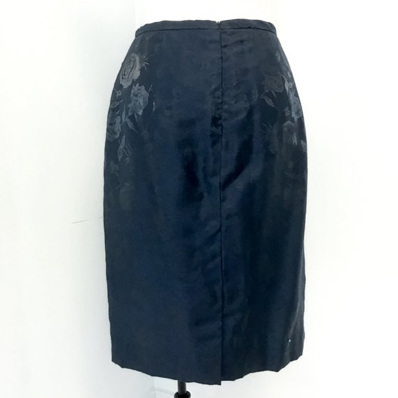 Dior 10P Metallic Floral Formal Skirt Suit Navy - Picture 10 of 15